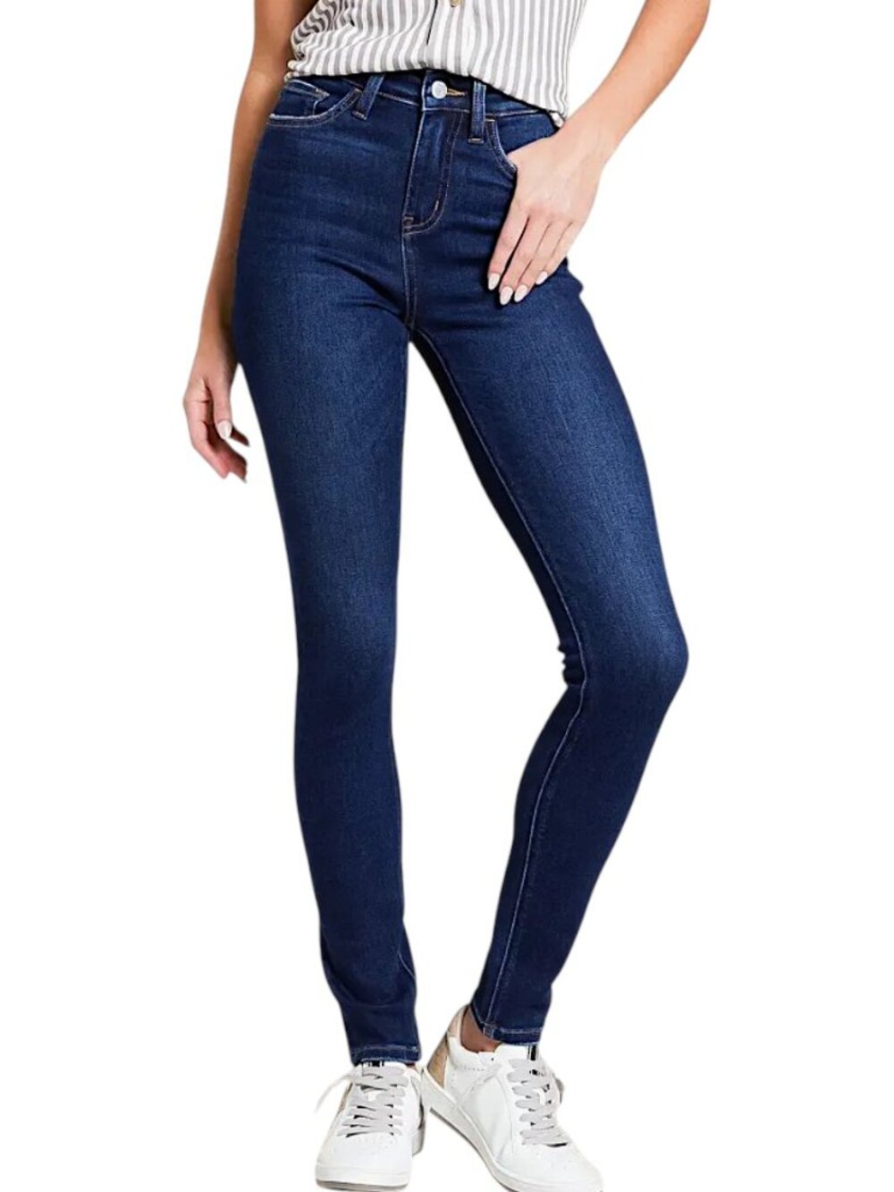 Vervet NWT Haylie High Rise Skinny Stretch Jean in Dark Blue Women's Size 29